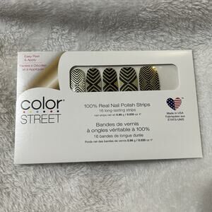 Color Street Nail Polish Strips - Drop The Ball Black/Gold Design New In Package